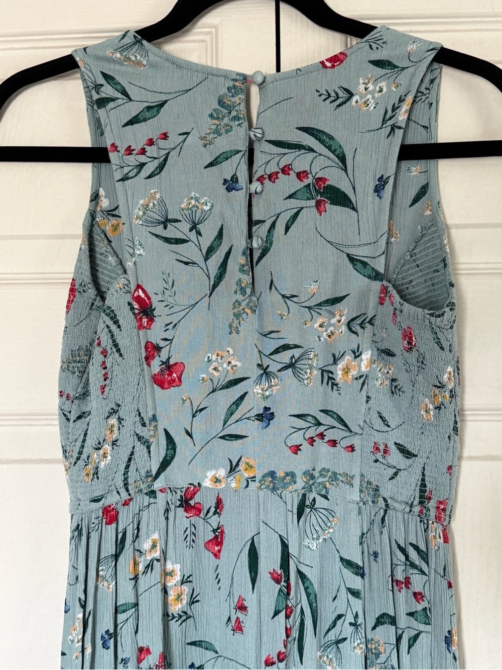 Fat Face Dress Floral Sleeveless Light Teal Blue Stretch Medium - Picture 7 of 13